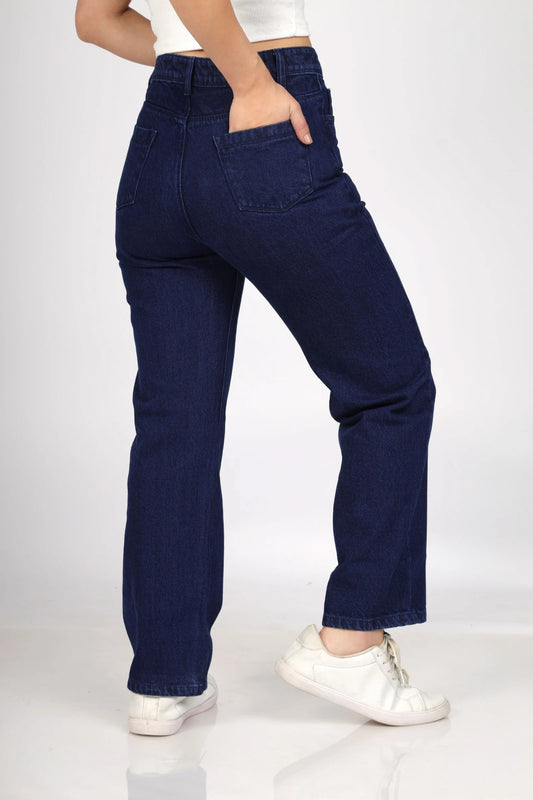 Ribbed Dark Blue Jeans