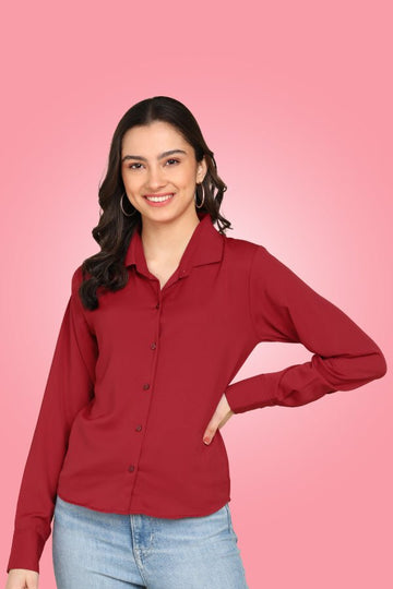 Dark Red Satin Shirt