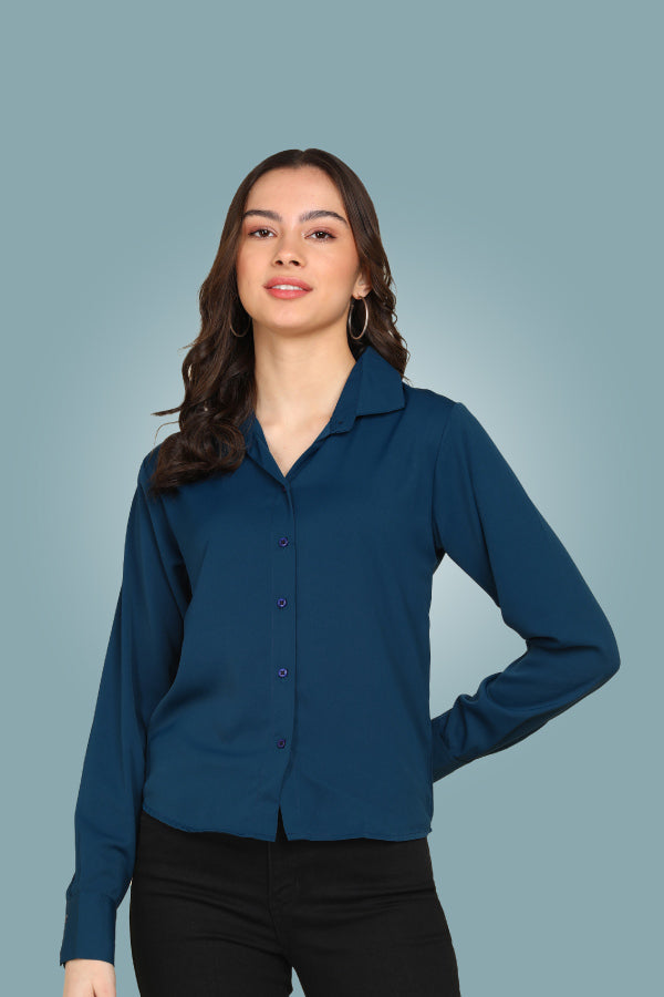 German Blue Satin Shirt