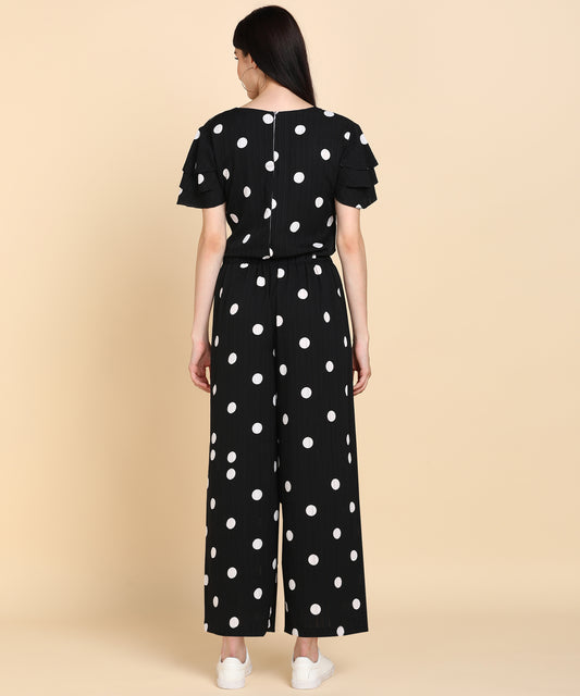 Printed Black & White Polka Jumpsuit